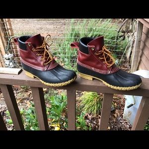 L.L. Bean Red and Black Bean Boots